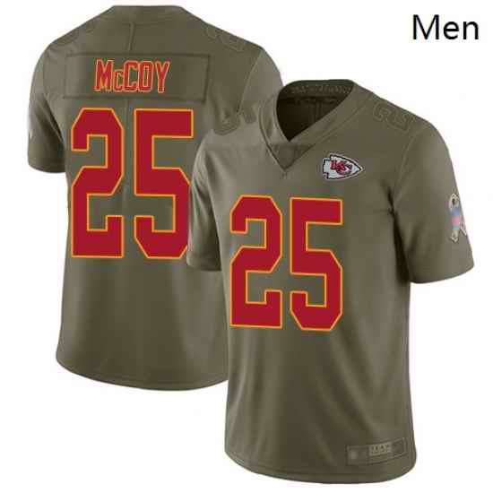 Chiefs 25 LeSean McCoy Olive Men Stitched Football Limited 2017 Salute To Service Jersey